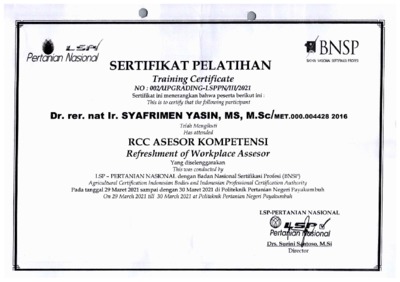 Sertifikat Pelatihan Rcc Asesor Kompetensi Document Repository